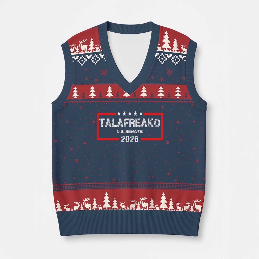 Talafreako U.S. Senate 2026 V-Neck Knit Sweater Vest James Talarico Voter Political Supporter