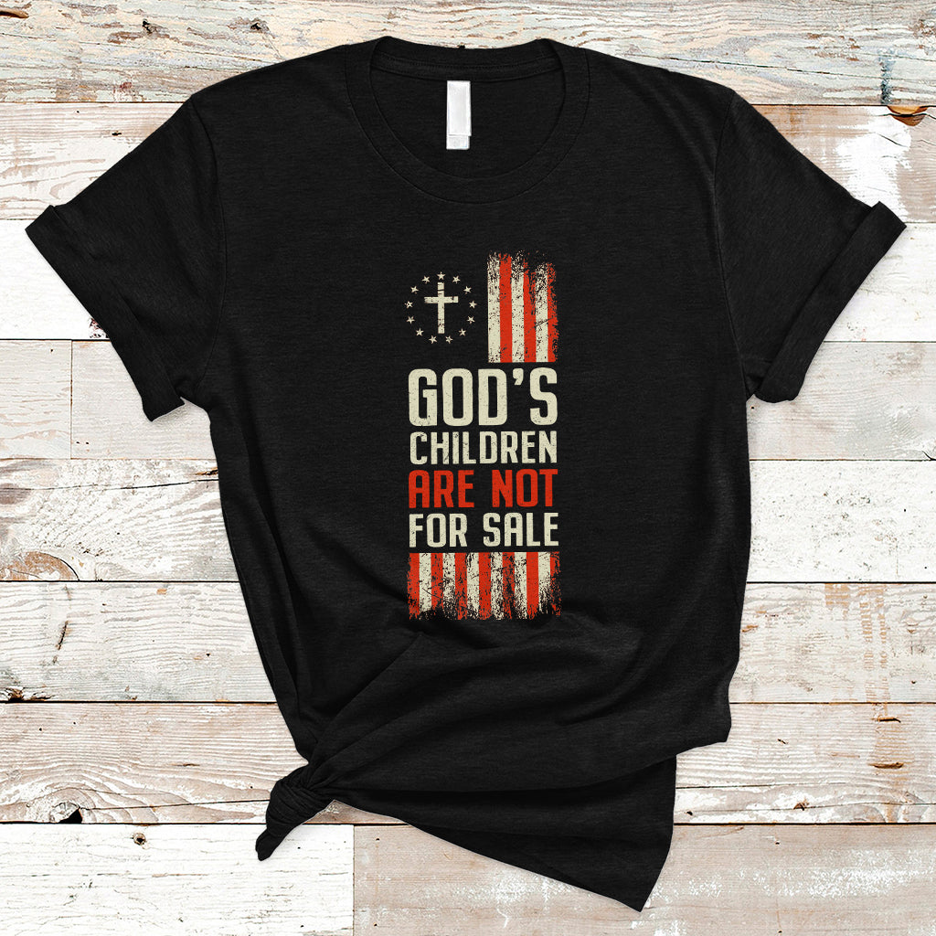 End Human Trafficking T Shirt God's Children Are Not For Sale American Flag God's Children - Wonder Print Shop