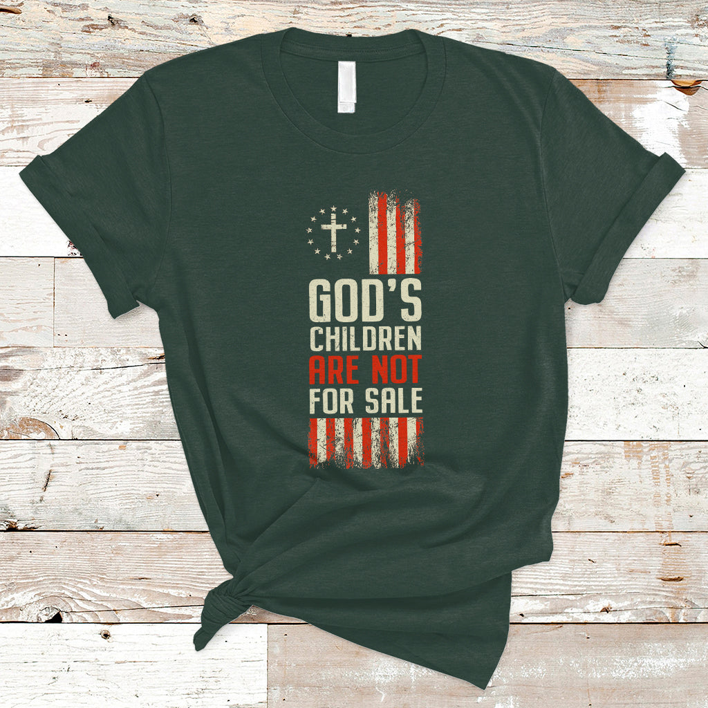 End Human Trafficking T Shirt God's Children Are Not For Sale American Flag God's Children - Wonder Print Shop