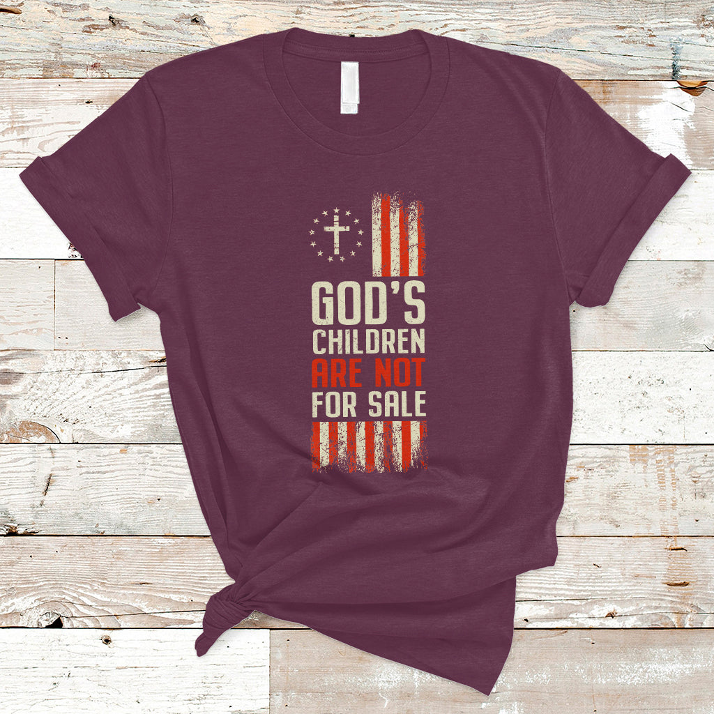 End Human Trafficking T Shirt God's Children Are Not For Sale American Flag God's Children - Wonder Print Shop