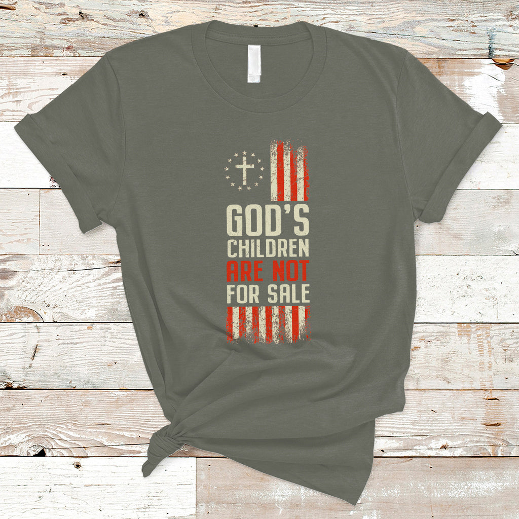 End Human Trafficking T Shirt God's Children Are Not For Sale American Flag God's Children - Wonder Print Shop