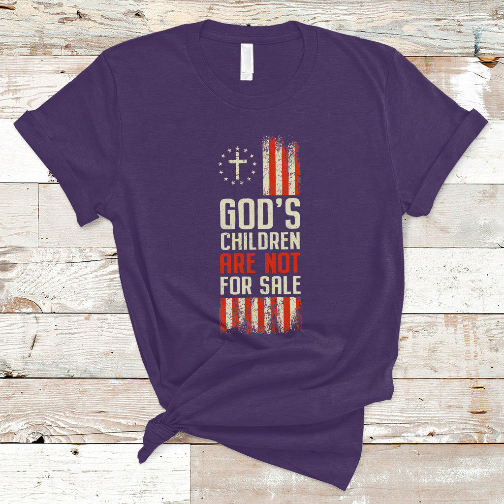 End Human Trafficking T Shirt God's Children Are Not For Sale American Flag God's Children - Wonder Print Shop