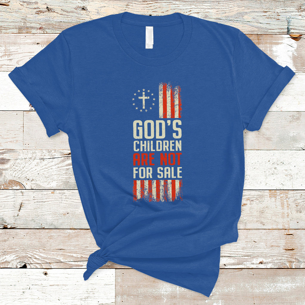End Human Trafficking T Shirt God's Children Are Not For Sale American Flag God's Children - Wonder Print Shop