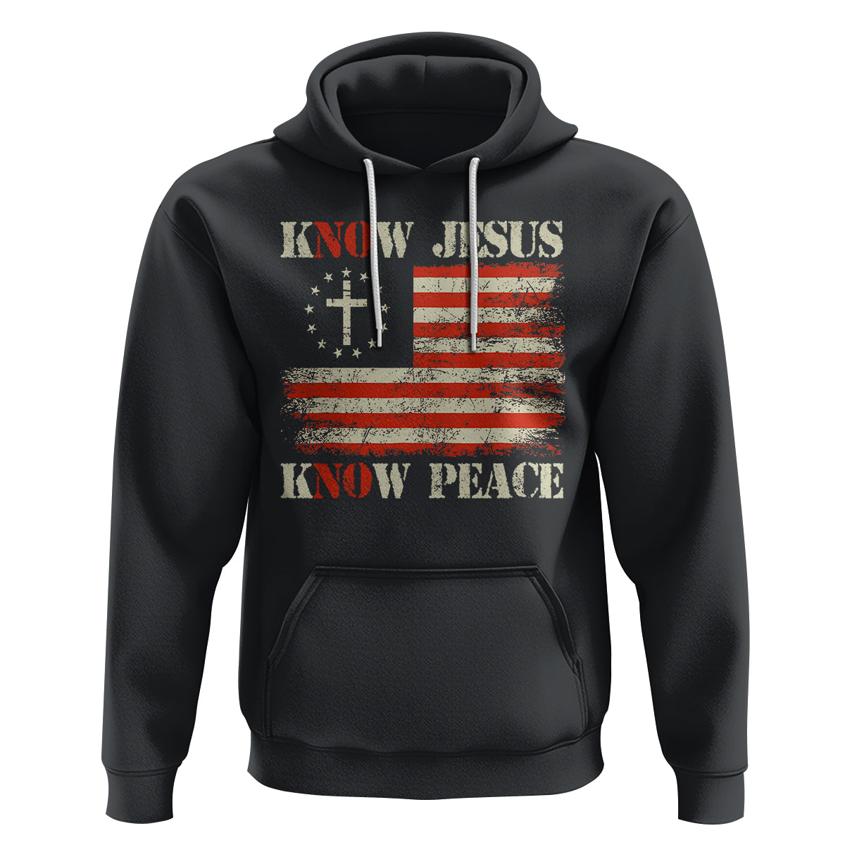 Know Jesus Know Peace Hoodie No Jesus No Peace Bible American Flag - Wonder Print Shop