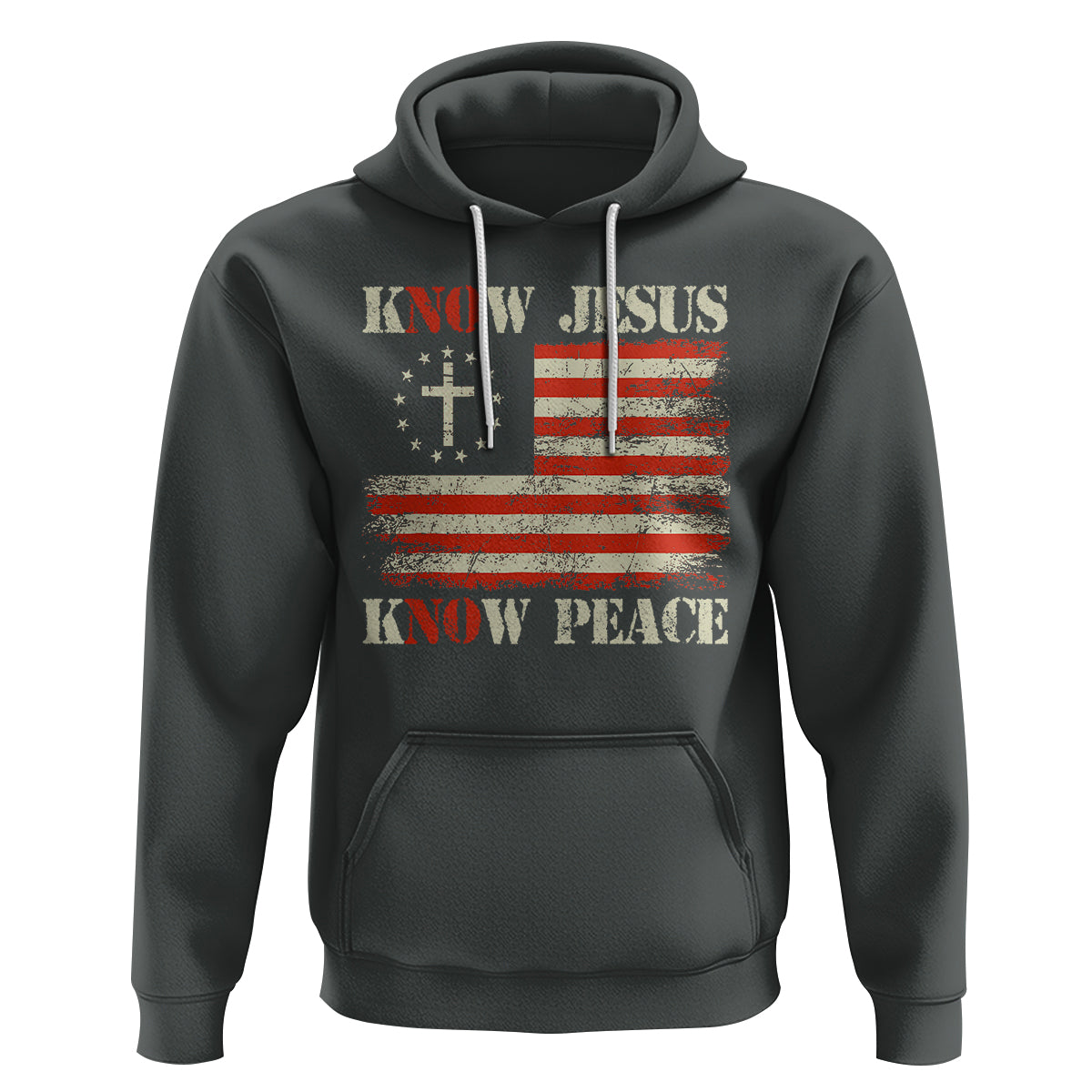 Know Jesus Know Peace Hoodie No Jesus No Peace Bible American Flag - Wonder Print Shop