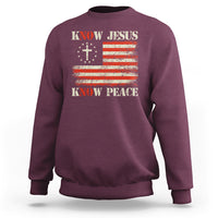 Know Jesus Know Peace Sweatshirt No Jesus No Peace Bible American Flag - Wonder Print Shop