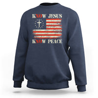 Know Jesus Know Peace Sweatshirt No Jesus No Peace Bible American Flag - Wonder Print Shop