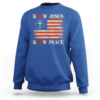 Know Jesus Know Peace Sweatshirt No Jesus No Peace Bible American Flag - Wonder Print Shop