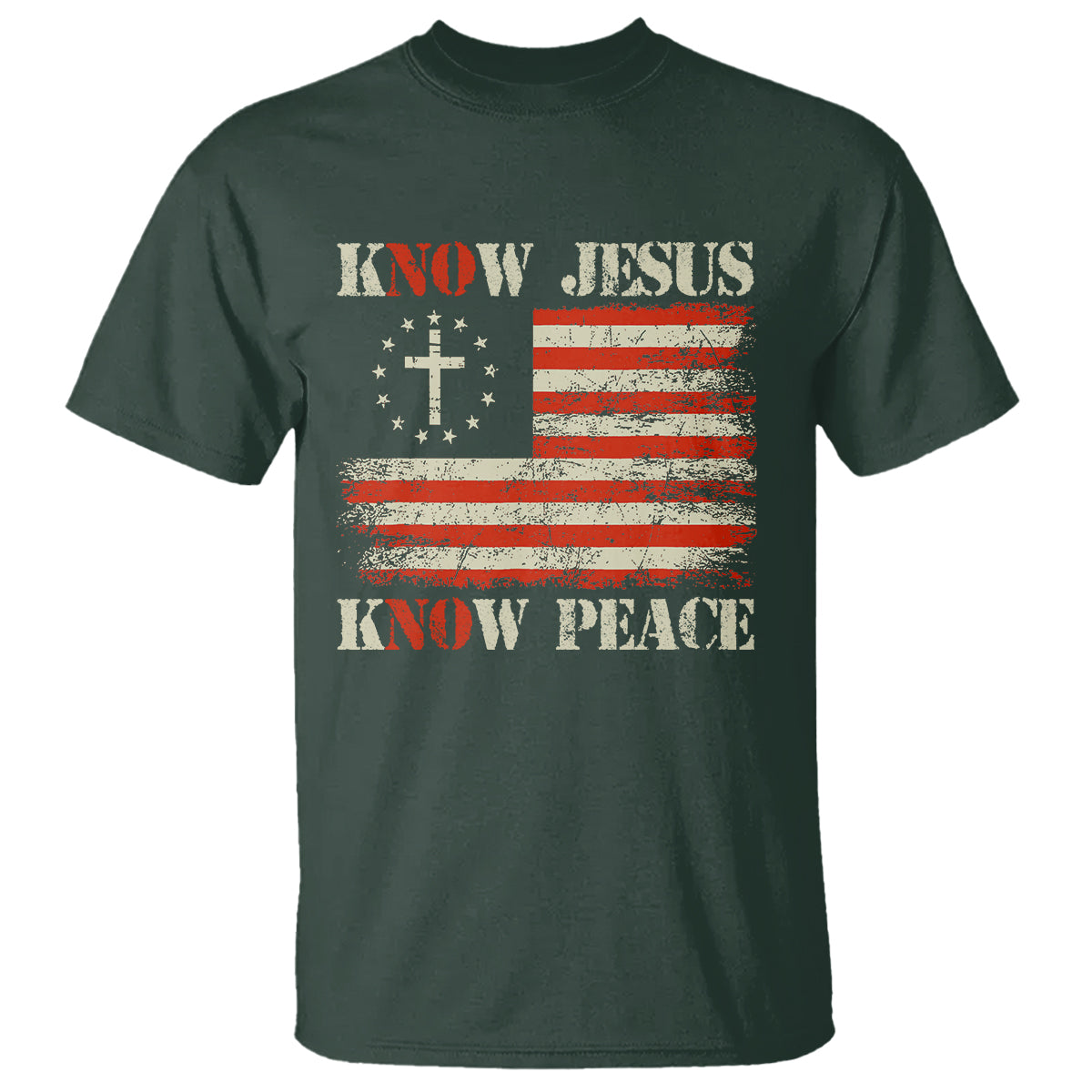 Know Jesus Know Peace T Shirt No Jesus No Peace Bible American Flag - Wonder Print Shop