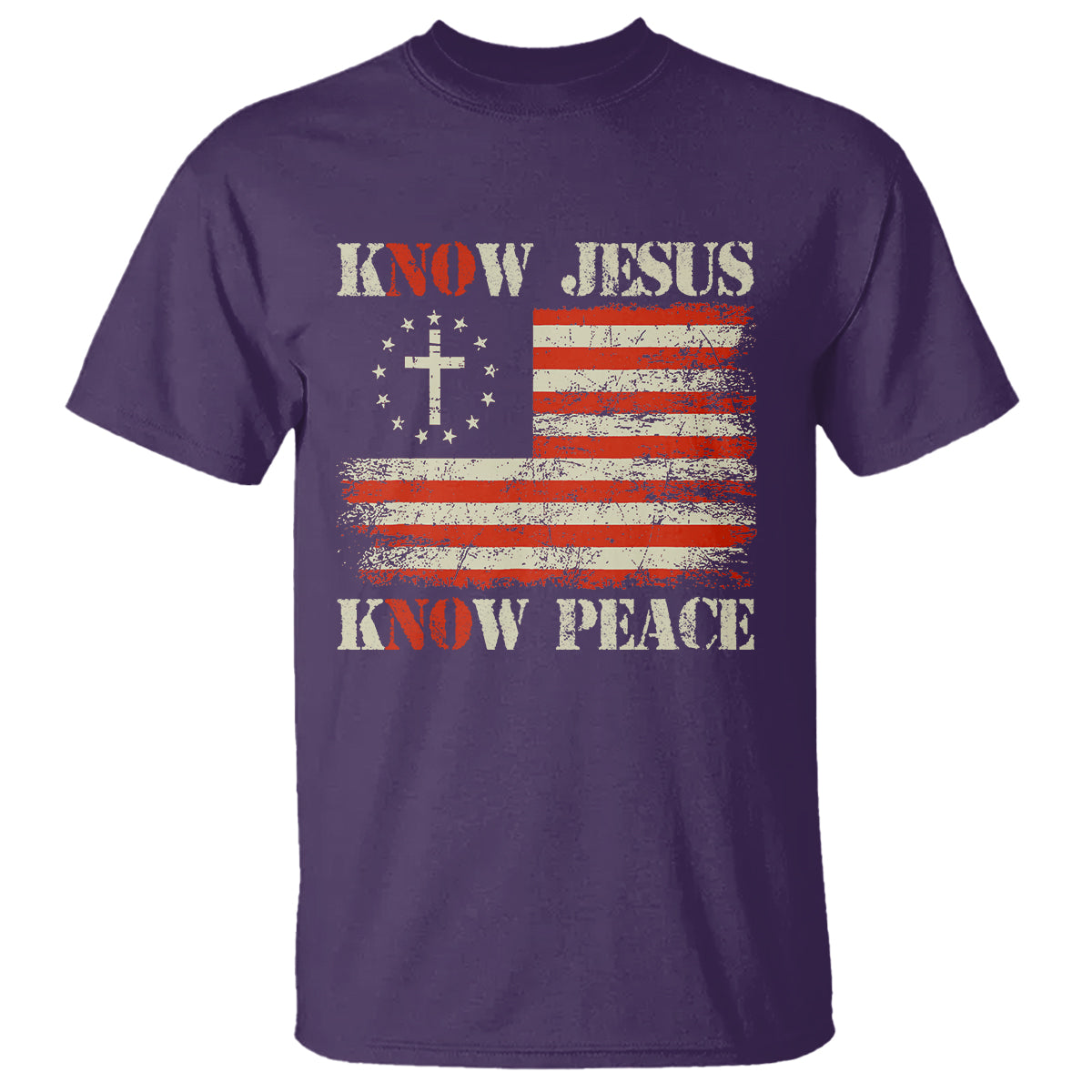 Know Jesus Know Peace T Shirt No Jesus No Peace Bible American Flag - Wonder Print Shop