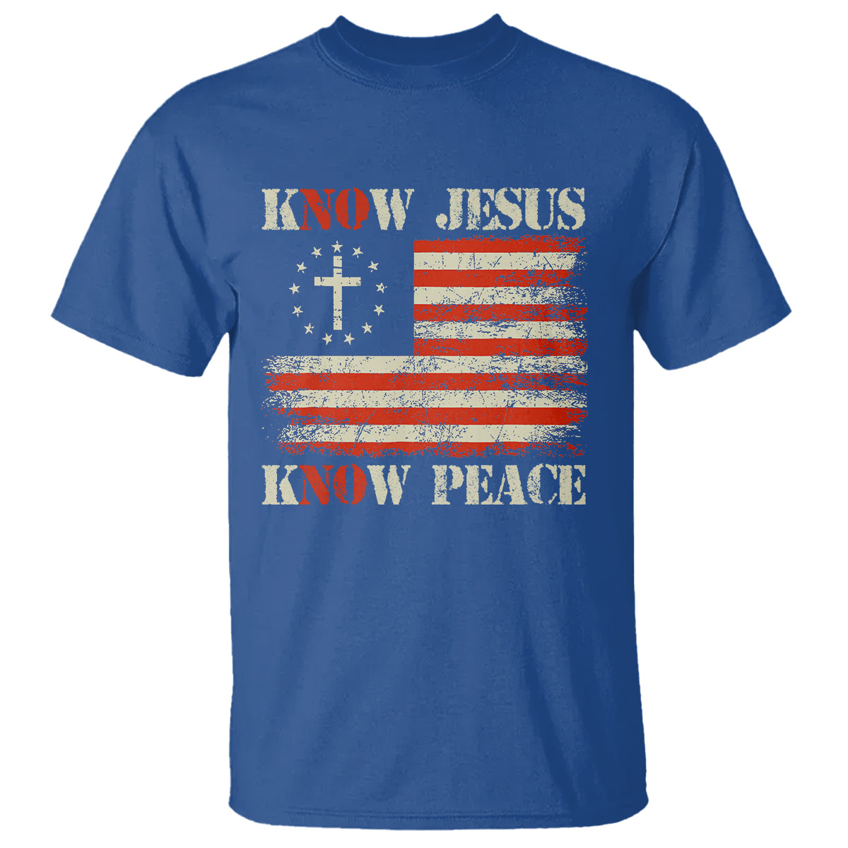 Know Jesus Know Peace T Shirt No Jesus No Peace Bible American Flag - Wonder Print Shop