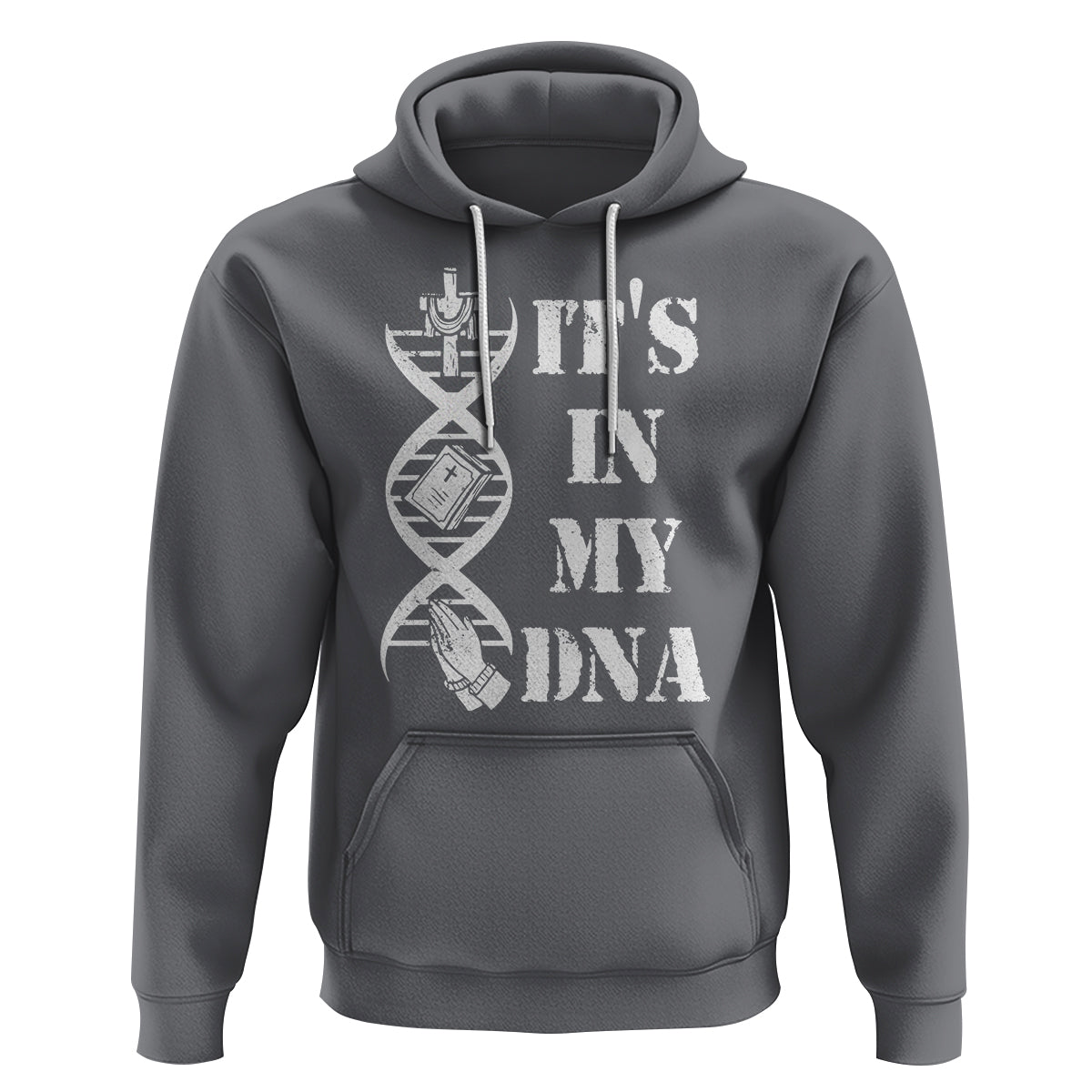 Christian Faith Hoodie It's In My DNA Bible Christian Cross Pray - Wonder Print Shop