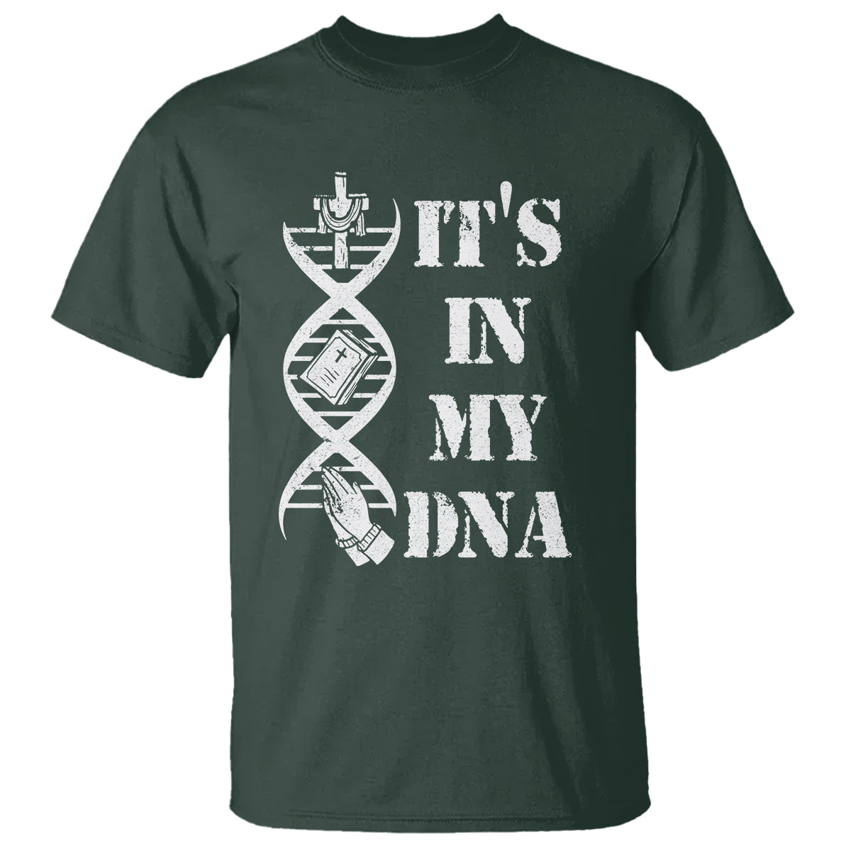 Christian Faith T Shirt It's In My DNA Bible Christian Cross Pray - Wonder Print Shop