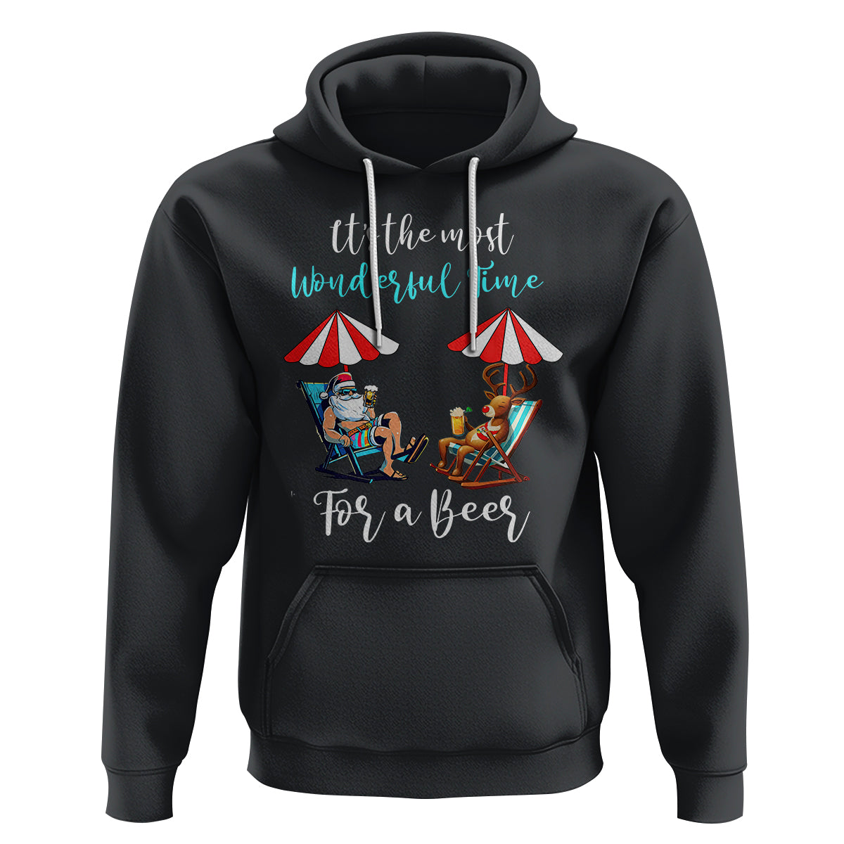 Funny Christmas in July Drinking Hoodie It's The Most Wonderful Time For A Beer - Wonder Print Shop