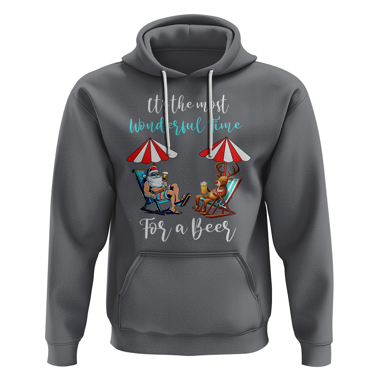 Funny Christmas in July Drinking Hoodie It's The Most Wonderful Time For A Beer - Wonder Print Shop