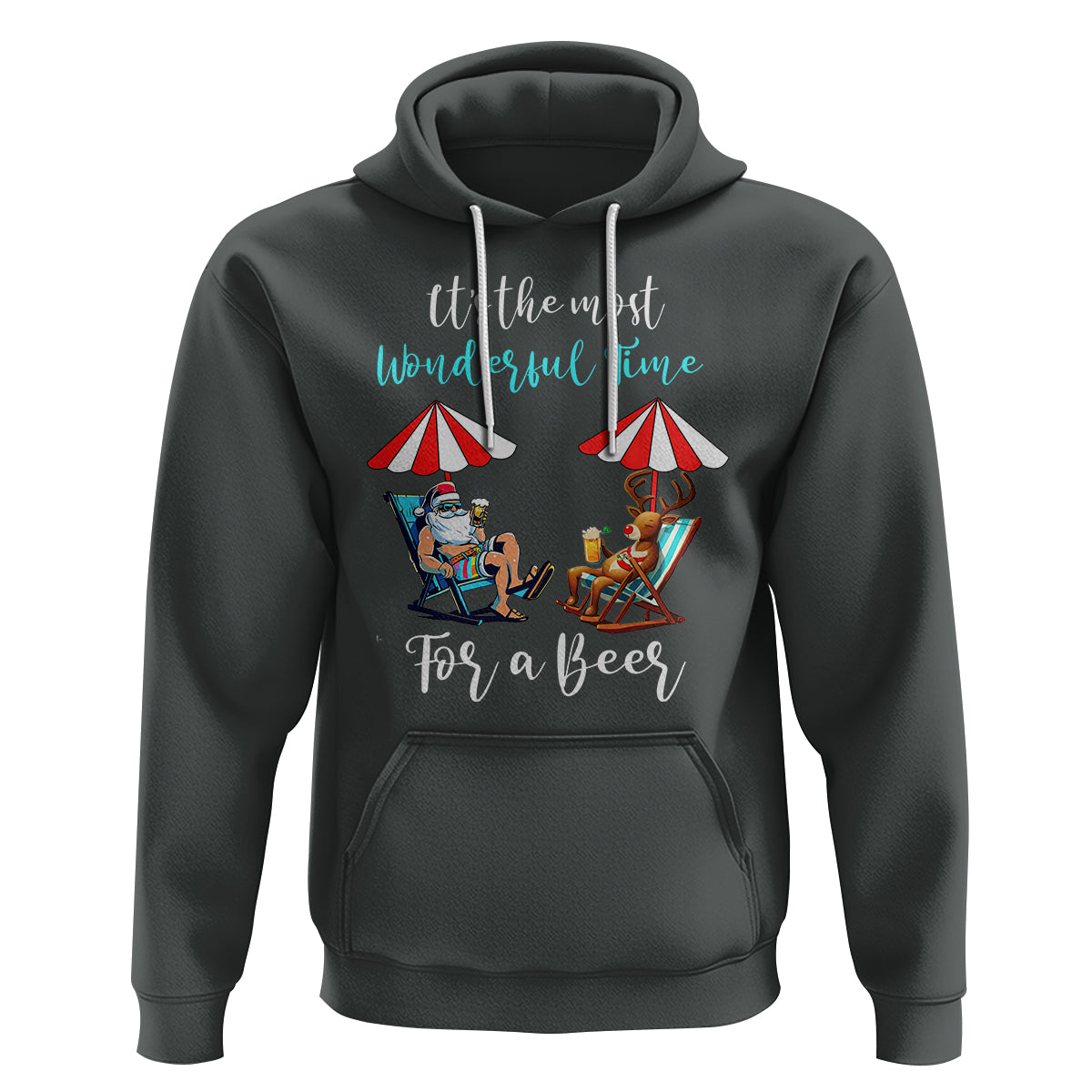 Funny Christmas in July Drinking Hoodie It's The Most Wonderful Time For A Beer - Wonder Print Shop