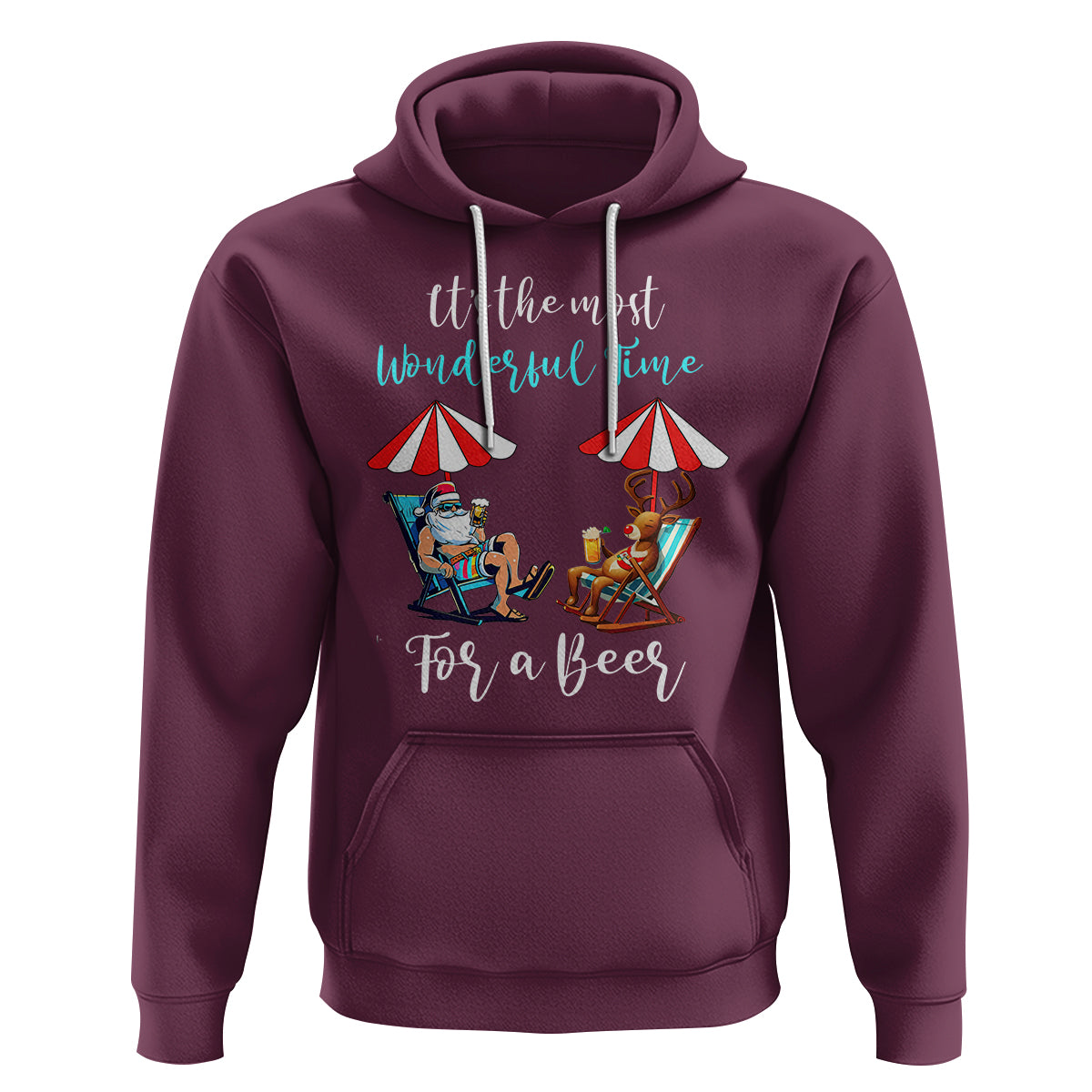 Funny Christmas in July Drinking Hoodie It's The Most Wonderful Time For A Beer - Wonder Print Shop