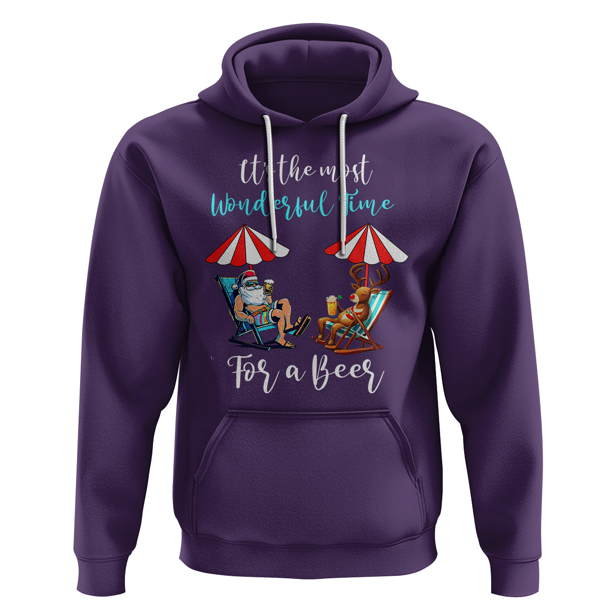 Funny Christmas in July Drinking Hoodie It's The Most Wonderful Time For A Beer - Wonder Print Shop