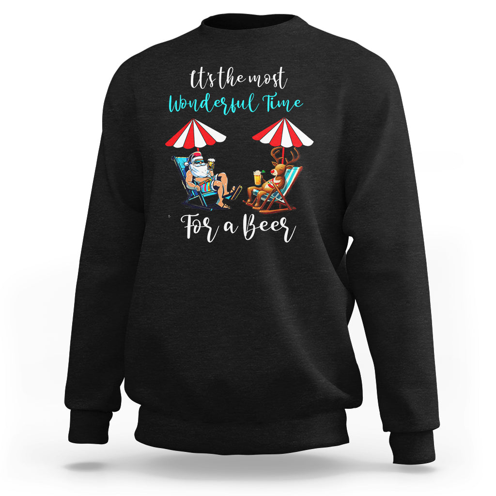 Funny Christmas in July Drinking Sweatshirt It's The Most Wonderful Time For A Beer - Wonder Print Shop