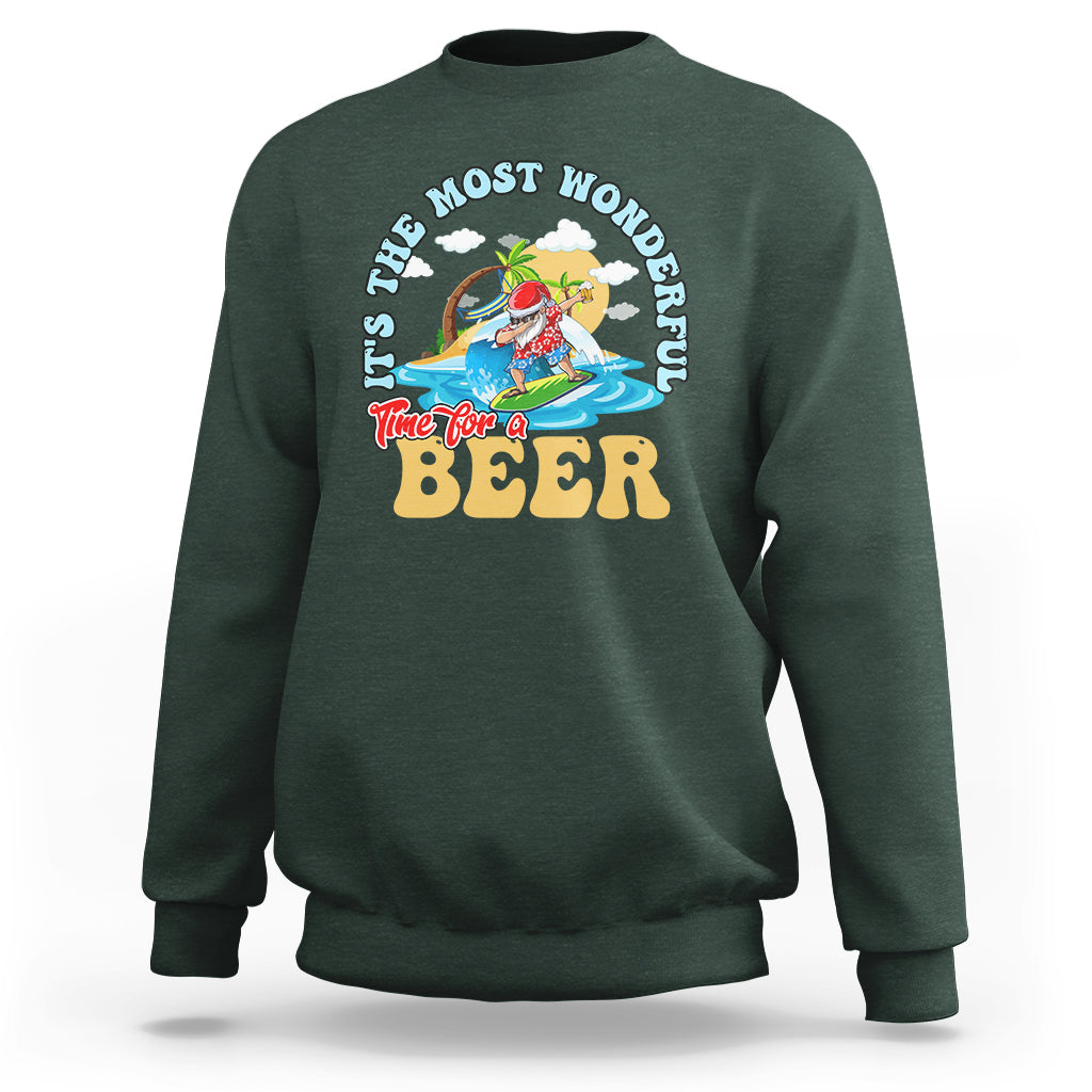 Funny Christmas in July Drinking Sweatshirt It's The Most Wonderful Time For A Beer - Wonder Print Shop