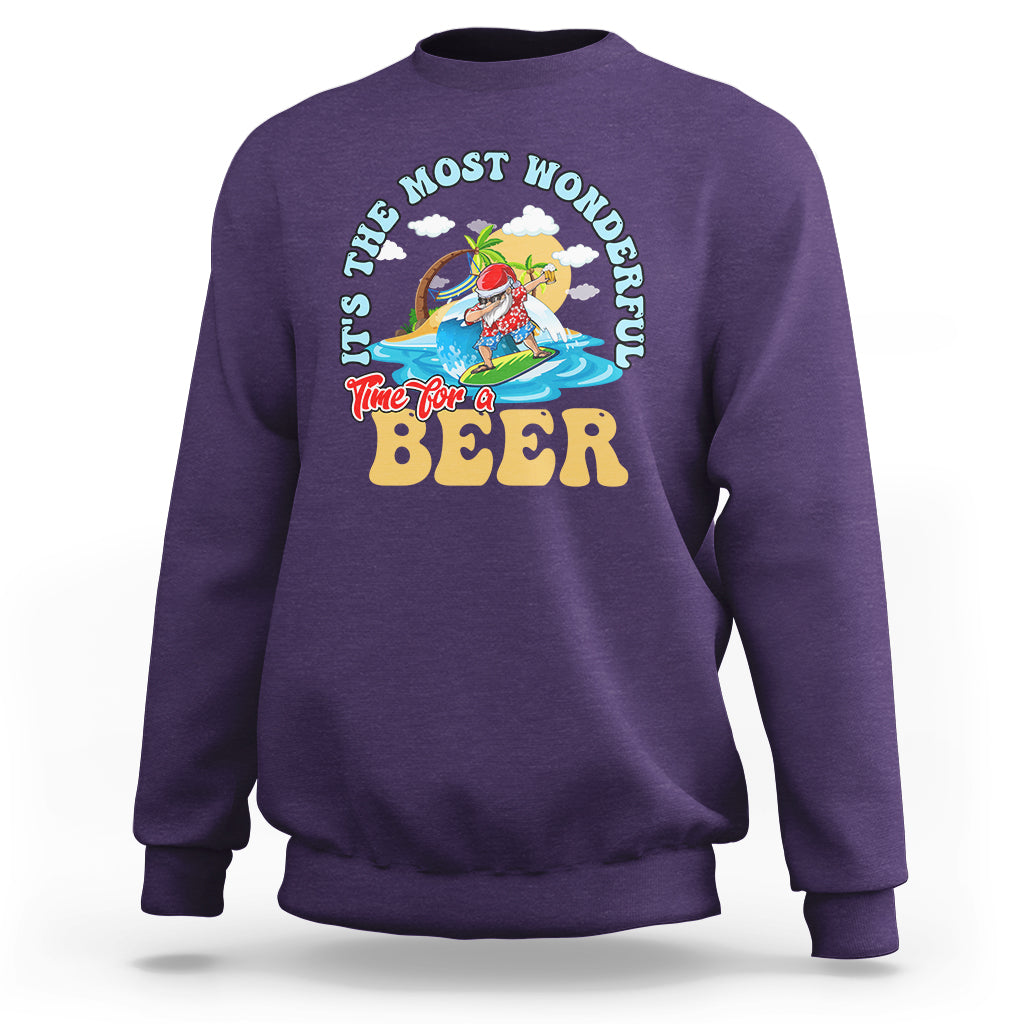 Funny Christmas in July Drinking Sweatshirt It's The Most Wonderful Time For A Beer - Wonder Print Shop