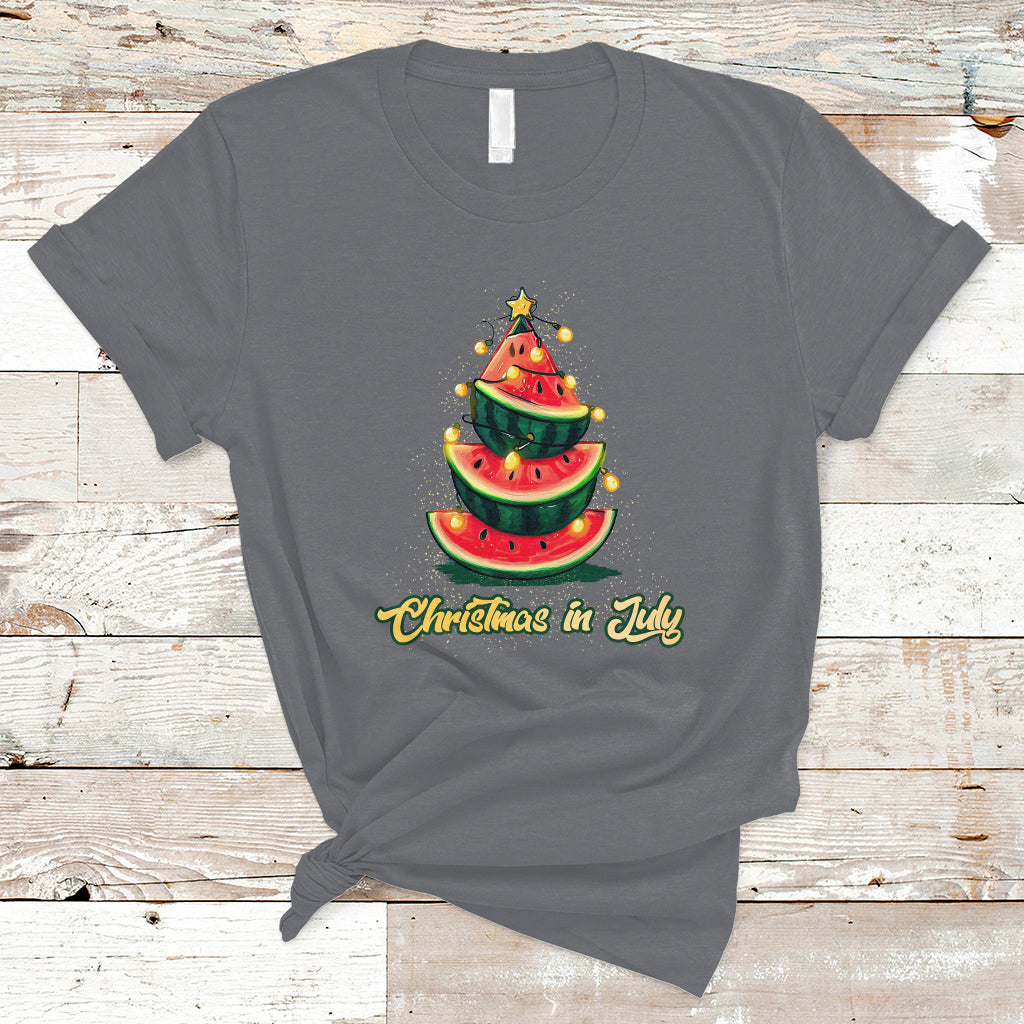 Christmas in July T Shirt Christmas In July Watermelon Xmas Tree Funny Summer Vacation - Wonder Print Shop