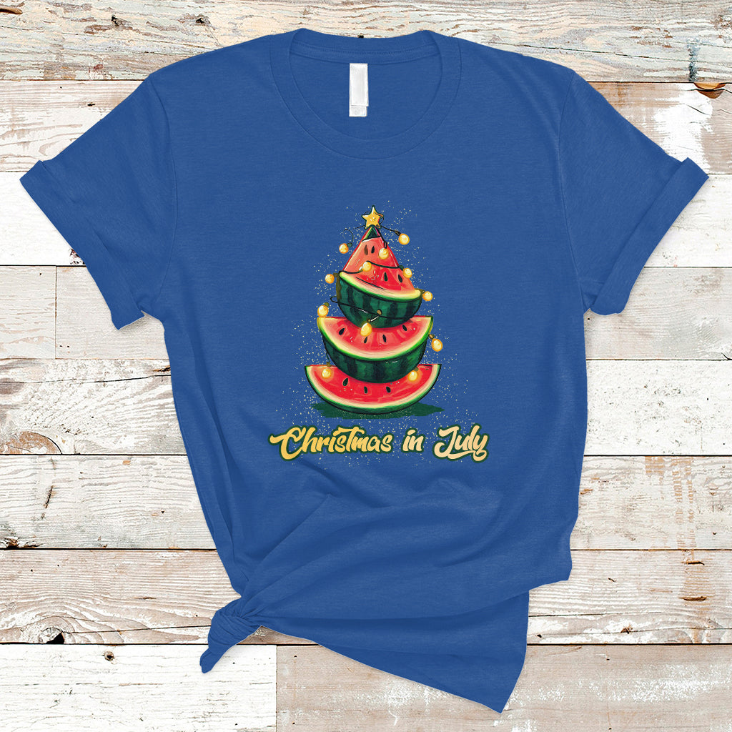 Christmas in July T Shirt Christmas In July Watermelon Xmas Tree Funny Summer Vacation - Wonder Print Shop