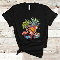Christmas in July T Shirt Christmas In July Flamingo Pineapple Xmas Squad Summer - Wonder Print Shop