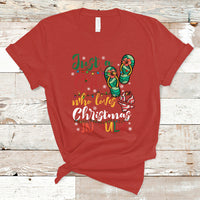 Christmas in July T Shirt A Girl Who Loves Christmas In July Summer Beach Flip Flops - Wonder Print Shop