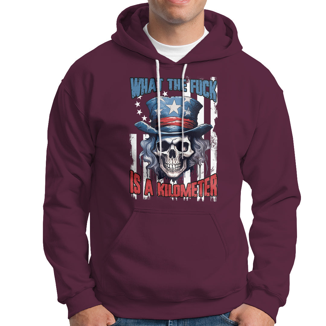 George Washington Hoodie WTF What The Fuck Is A Kilometer George Washington Skull Funny Saying - Wonder Print Shop