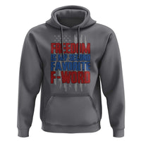 American Patriotic Hoodie Freedom Is My Second Favorite F-Word Retro US Flag - Wonder Print Shop