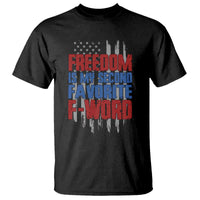 American Patriotic T Shirt Freedom Is My Second Favorite F-Word Retro US Flag - Wonder Print Shop