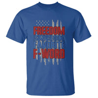 American Patriotic T Shirt Freedom Is My Second Favorite F-Word Retro US Flag - Wonder Print Shop