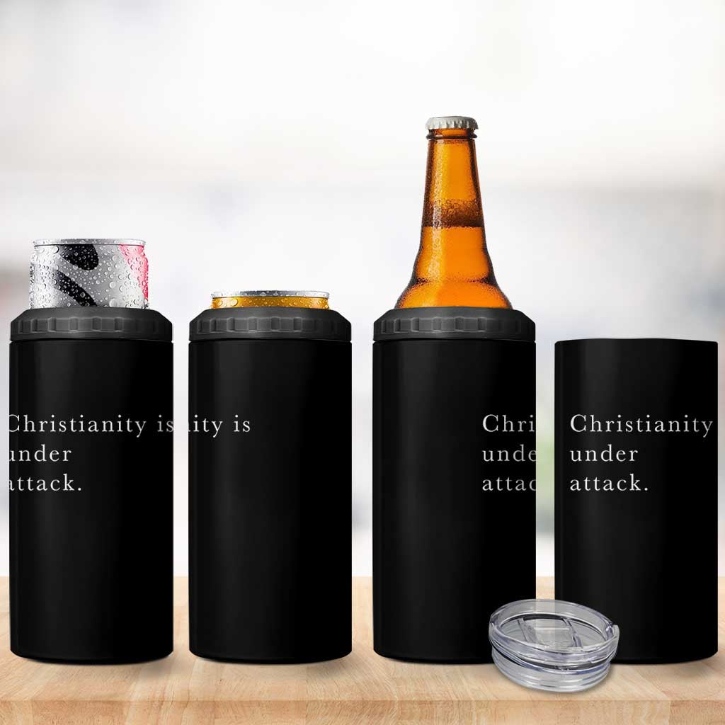 Christianity Is Under Attack 4 in 1 Can Cooler Tumbler Pray for Grand Blanc Michigan Faith Support - Wonder Print Shop