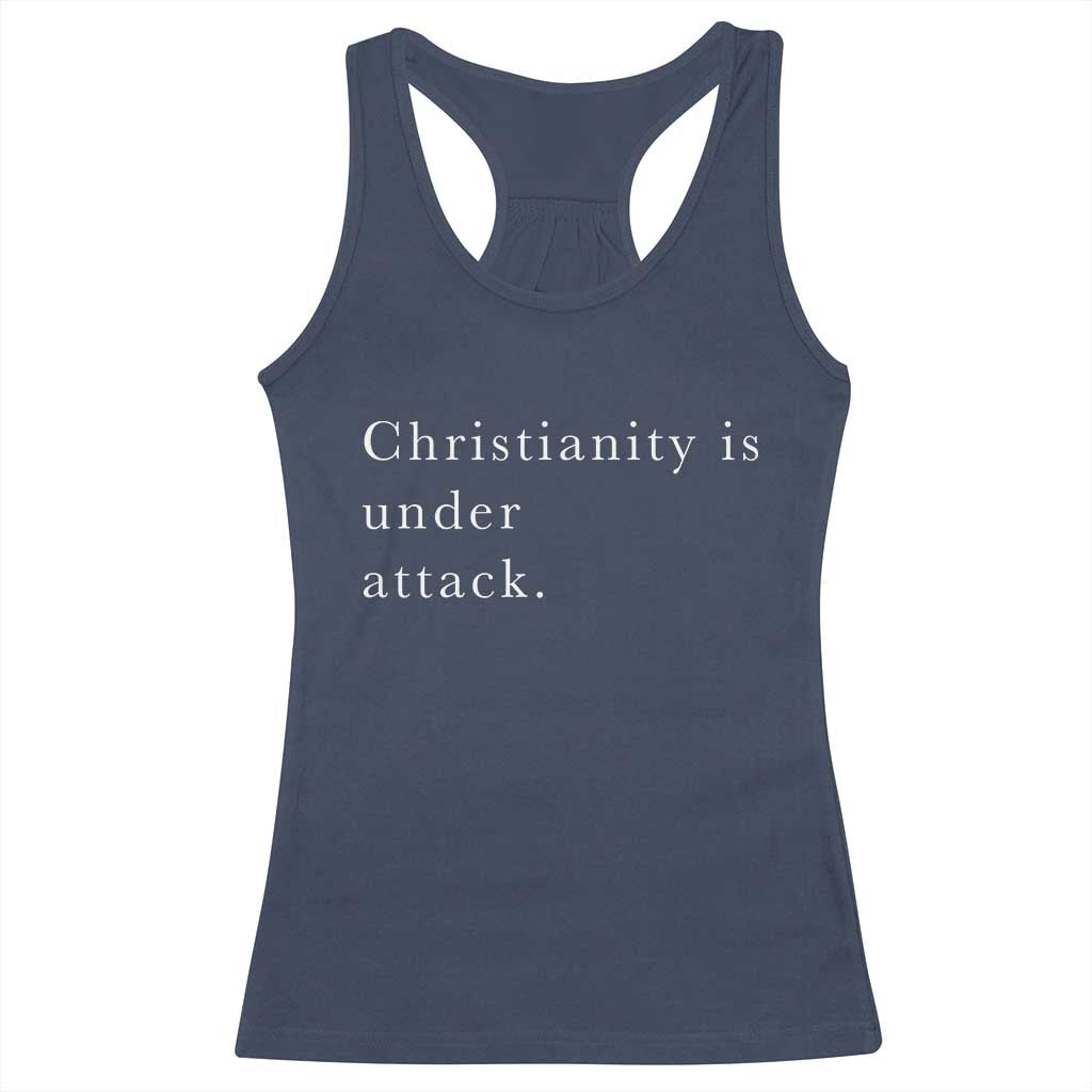 Christianity Is Under Attack Racerback Tank Top Pray for Grand Blanc Michigan Faith Support - Wonder Print Shop
