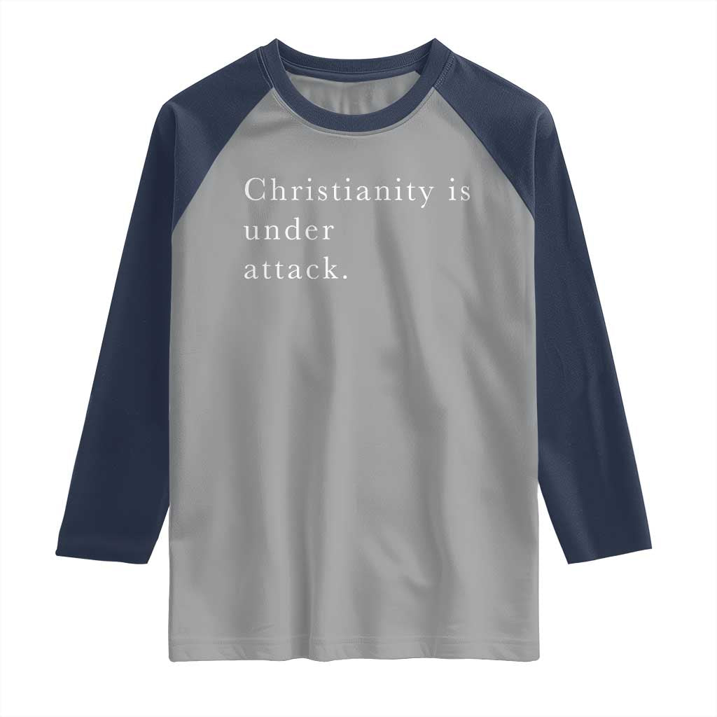 Christianity Is Under Attack Raglan Shirt Pray for Grand Blanc Michigan Faith Support - Wonder Print Shop