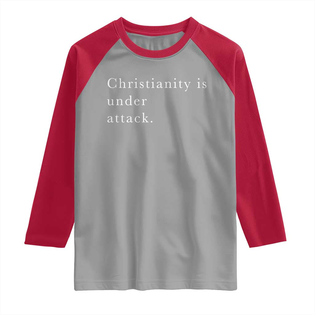 Christianity Is Under Attack Raglan Shirt Pray for Grand Blanc Michigan Faith Support - Wonder Print Shop
