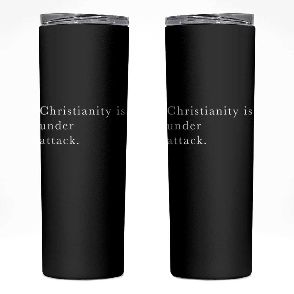 Christianity Is Under Attack Skinny Tumbler Pray for Grand Blanc Michigan Faith Support - Wonder Print Shop