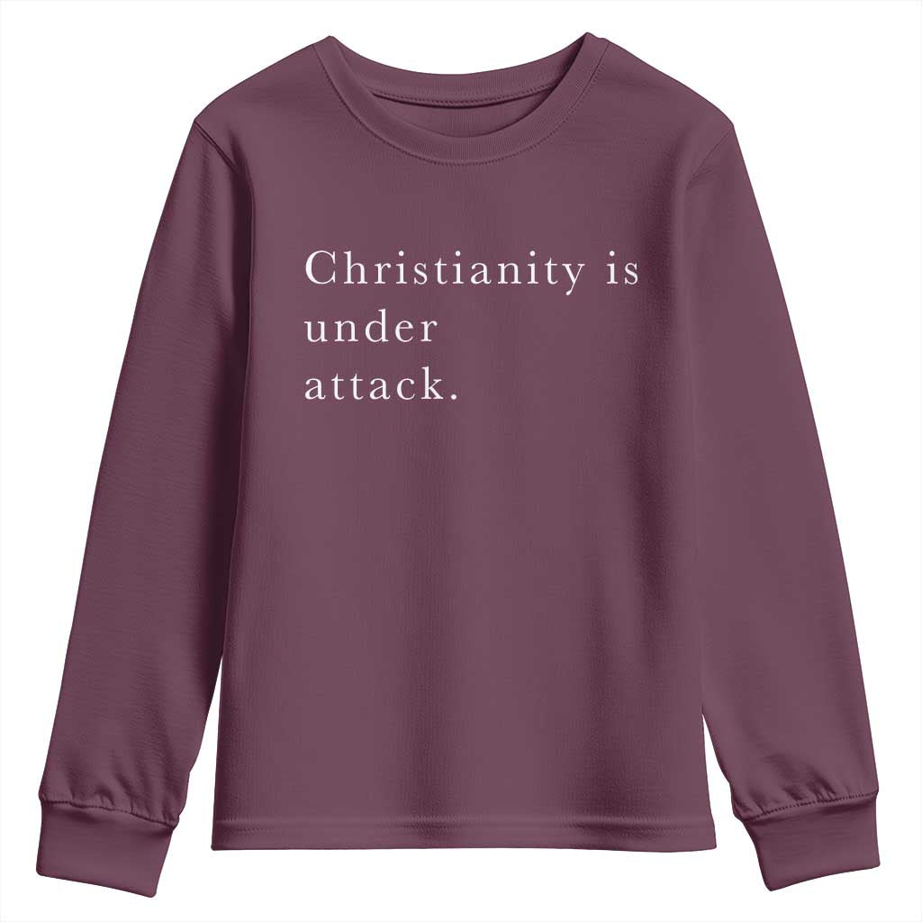 Christianity Is Under Attack Youth Sweatshirt Pray for Grand Blanc Michigan Faith Support - Wonder Print Shop