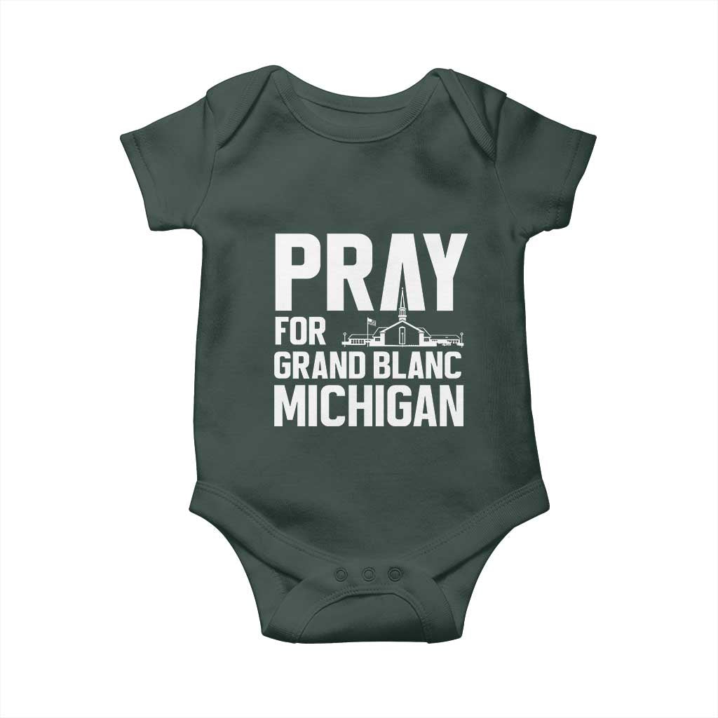 Pray for Grand Blanc Michigan Baby Onesie Faith and Community Support - Wonder Print Shop
