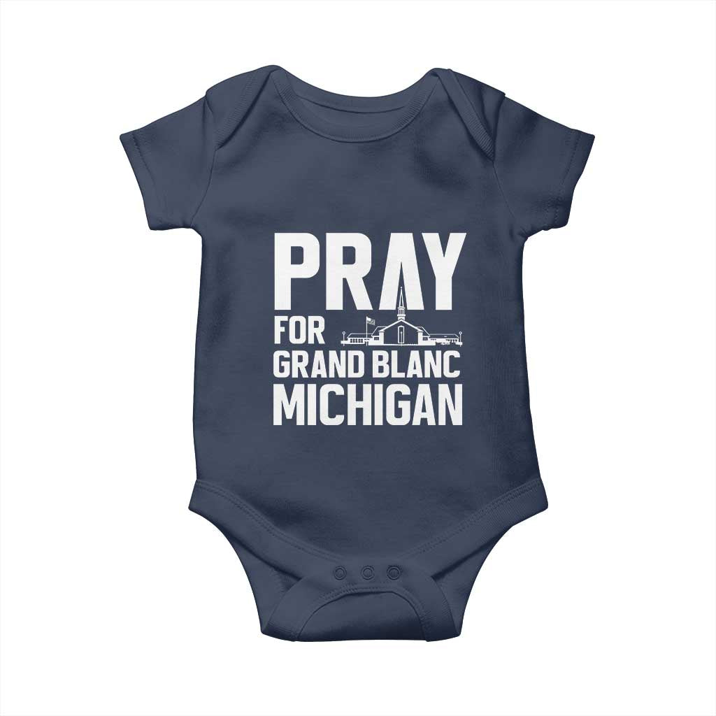 Pray for Grand Blanc Michigan Baby Onesie Faith and Community Support - Wonder Print Shop