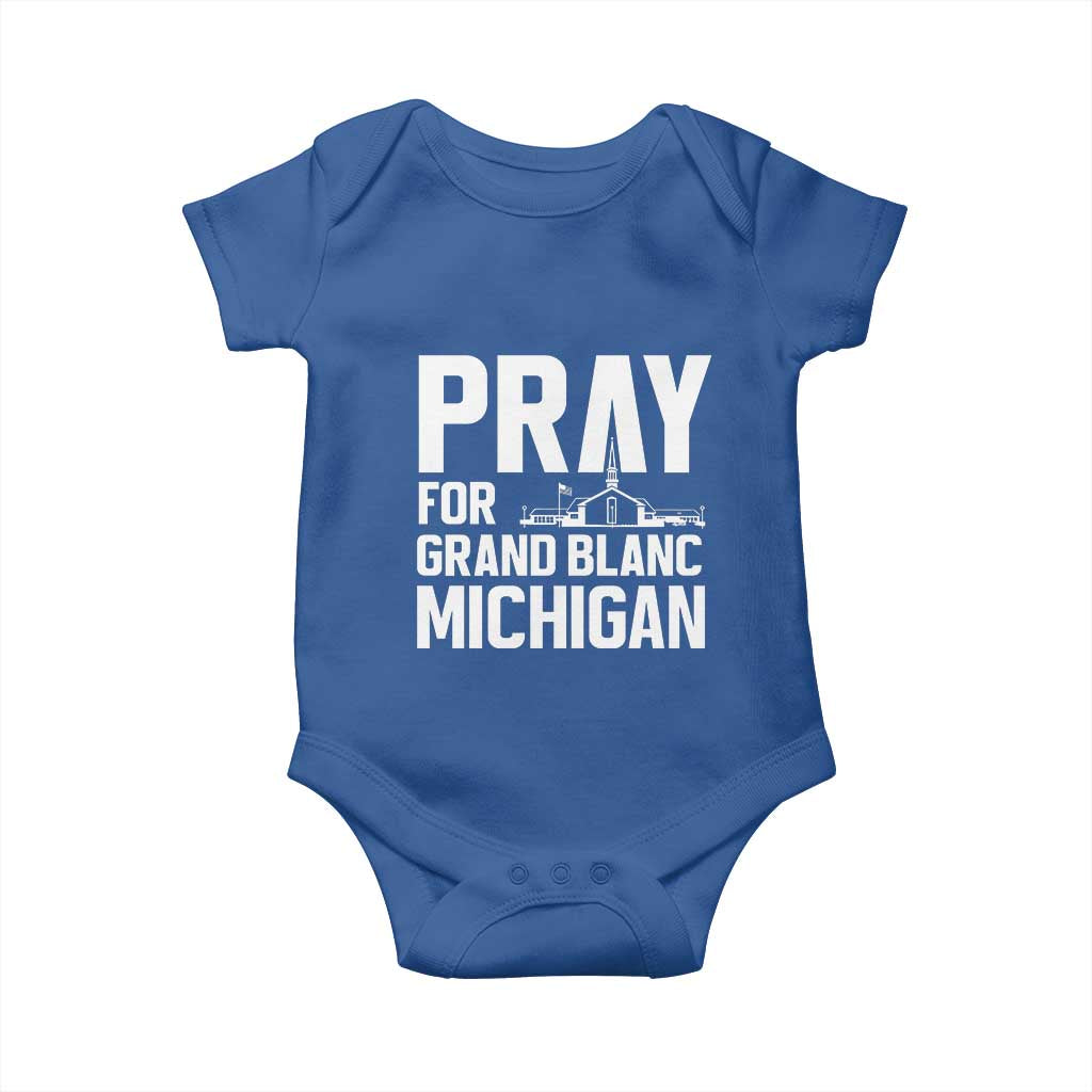 Pray for Grand Blanc Michigan Baby Onesie Faith and Community Support - Wonder Print Shop