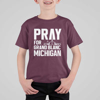 Pray for Grand Blanc Michigan T Shirt For Kid Faith and Community Support - Wonder Print Shop