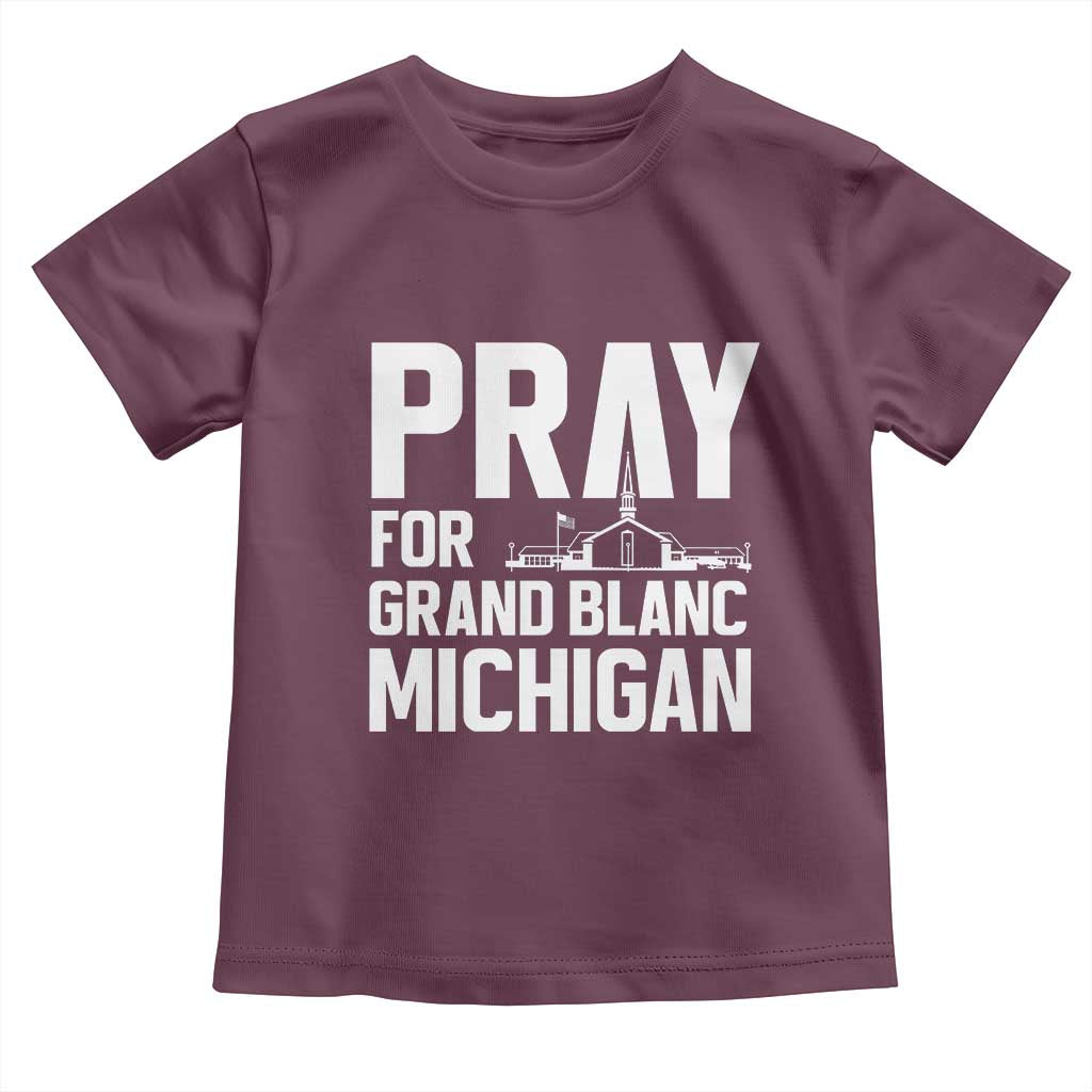 Pray for Grand Blanc Michigan Toddler T Shirt Faith and Community Support - Wonder Print Shop