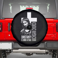 Christianity Is Under Attack Spare Tire Cover Jesus Stand for Faith Michigan Church - Wonder Print Shop