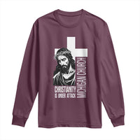 Christianity Is Under Attack Long Sleeve Shirt Jesus Stand for Faith Michigan Church - Wonder Print Shop
