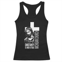 Christianity Is Under Attack Racerback Tank Top Jesus Stand for Faith Michigan Church - Wonder Print Shop