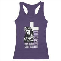 Christianity Is Under Attack Racerback Tank Top Jesus Stand for Faith Michigan Church - Wonder Print Shop