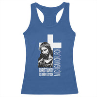 Christianity Is Under Attack Racerback Tank Top Jesus Stand for Faith Michigan Church - Wonder Print Shop