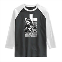 Christianity Is Under Attack Raglan Shirt Jesus Stand for Faith Michigan Church - Wonder Print Shop